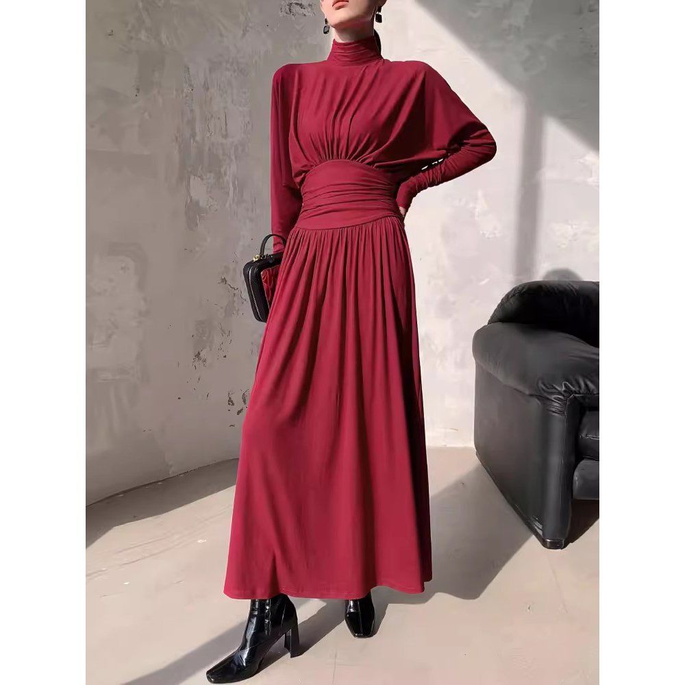 黑色设计感长袖高领针织