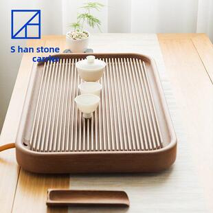 电木茶盘家用简单小品素色茶盘黄色材料原胚长方形中式大排水茶几