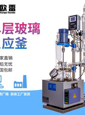 单层玻璃反应釜F-1/2/3/5L升加热小型真空负压反应蒸馏器回流合成