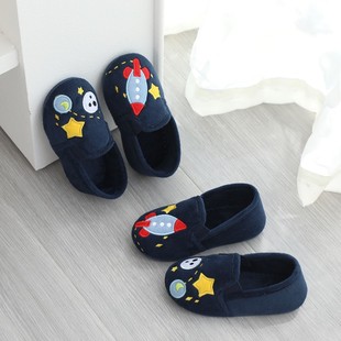 幼儿园春秋男女童防滑纯棉室内鞋软底地板包跟宝宝儿童鞋家居拖鞋