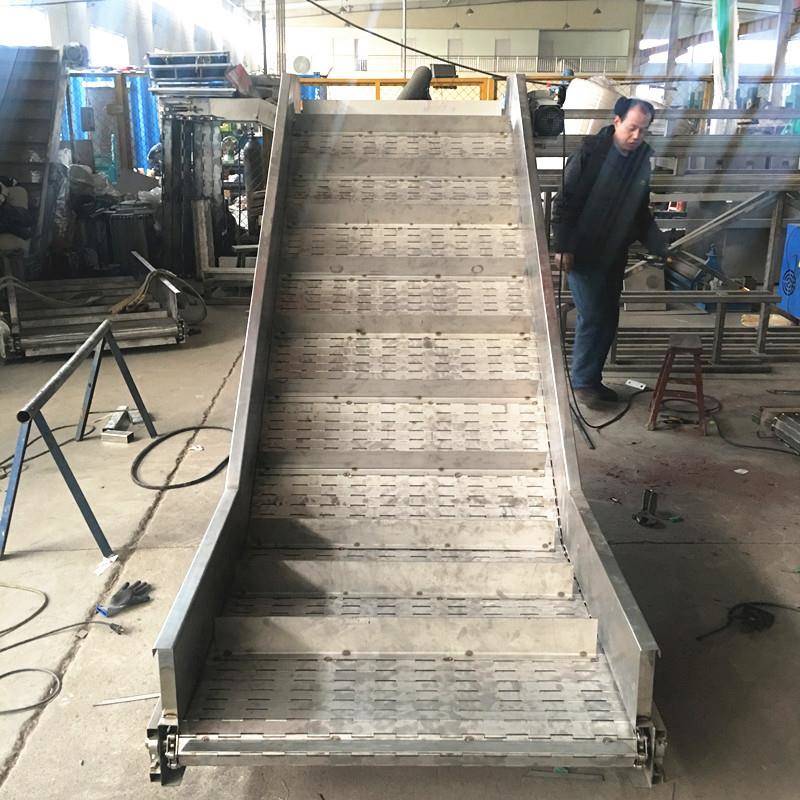 爬坡电动输送机花生链板提升机绿豆芽清洗链板输送机