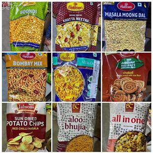 Haldiram namkeen snacks印度小吃 零食 Bhujia samosa moong dal