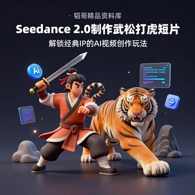 Seedance 2.0制作武松打虎短片实操教程新手创业实用技能学习