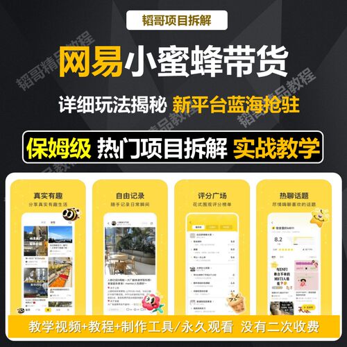 网易小蜜蜂详细玩法揭秘 新平台热门抢驻 创业思维干货技能