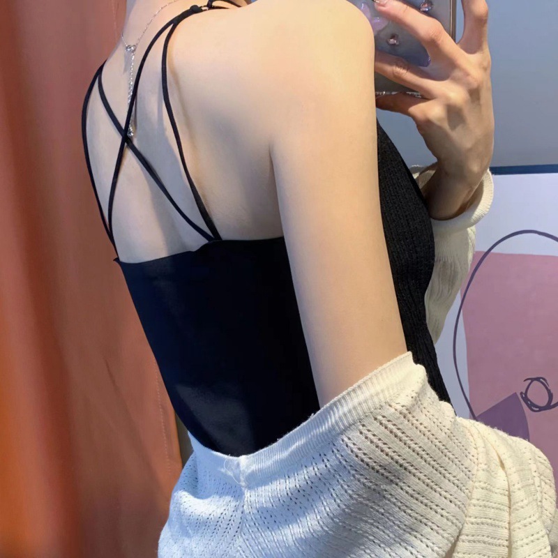 微胖显瘦打底吊带防走光小上衣女