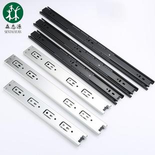 阻尼缓冲滑道轨道 4510抽屉三节滑轨 电脑桌托盘橱柜钢珠静音导轨