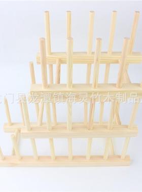 地摊沥水架沥碗架杯架茶叶架木置物架松木架摆件底座杯垫支架