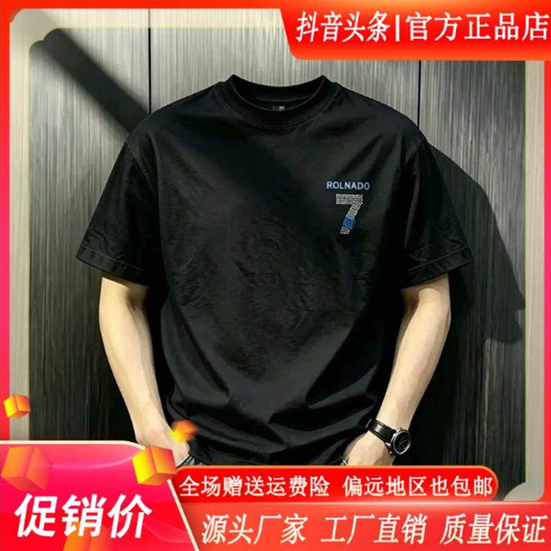 师凯服饰Amphelisia新款短袖透气夏季圆领休闲T恤男半袖时尚印花