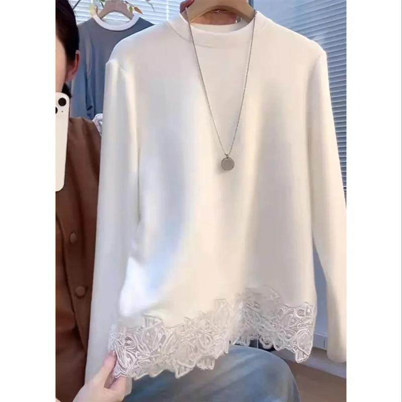 清宣2025秋冬新款德绒圆领法式拼接蕾丝花边长袖上衣,女装/女士精品,蕾丝衫/雪纺衫,淘宝优惠券,粉丝福利购,淘宝优惠卷