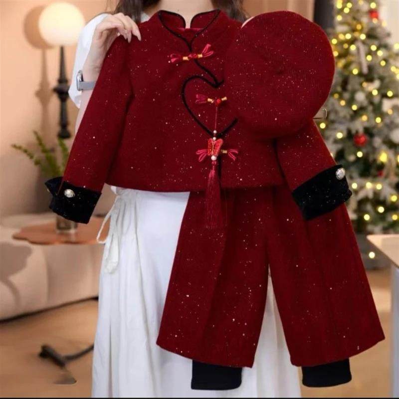 小西米母婴店女童国风套装加冬装小女孩新中式拜年服儿童过年穿搭,童装/婴儿装/亲子装,唐装,淘宝优惠券,粉丝福利购,淘宝优惠卷