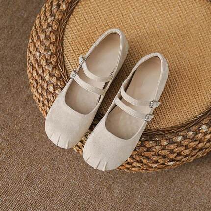 坤元百货商铺法式玛丽珍7cm小个内增高鞋女方头浅口一字带单鞋