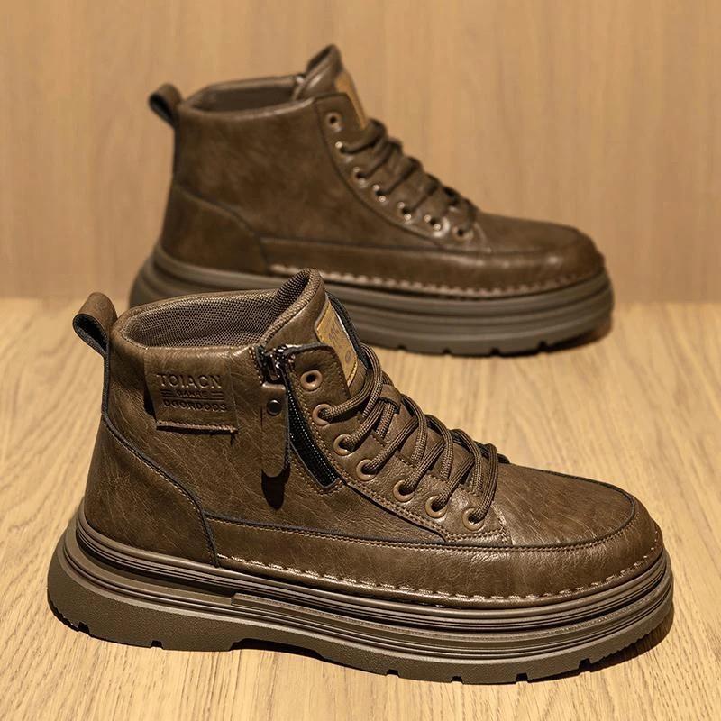塔弗森隐述鞋服专卖n冬男士马丁靴时尚百搭高帮韩版工作鞋工装靴