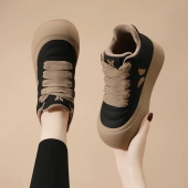 时尚 秋冬季 百搭高帮休闲鞋 厚底增高板鞋 面包鞋 运动鞋 女2025新款