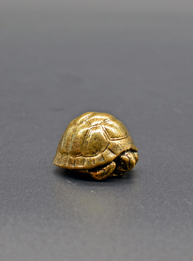 纯黄铜办公室乌龟招财摆件饰品玄武镇纸手把件乌龟