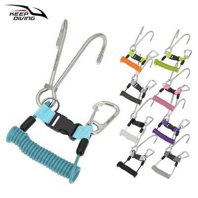 Keep Diving弹簧绳双头不锈钢潜水流钩双流勾弹簧失手绳SSA-SLG11