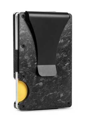 直供 铝合金碳纤维信用卡盒 rfid blocking大容量钱夹信用夹