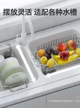 04不3锈沥水篮钢厨房可伸F9779MHT缩洗碗池水槽置物架碗碟纳沥水