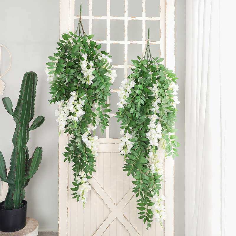 仿真植物紫藤单挂藤家QLV花居垂吊装饰绿植槐树绢花花只/束软装挂