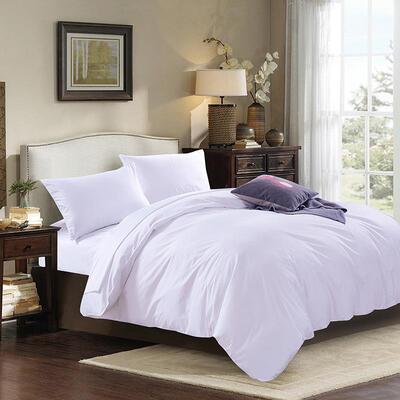 酒店四全棉贡缎件套纯草棉白店色民宿宾床单馆被套酒布床上用品一