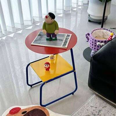 多巴胺边几铁艺约小茶几简FSM现角代家用卧室网床头桌红沙发边几