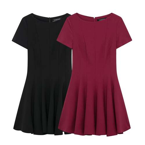 Womens Fitted Short Dress Square Neck Design Sleeveless