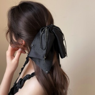 巴黎王妃幽情蝴蝶结优雅马尾夹百搭精致高级感抓夹半扎气质鲨鱼夹