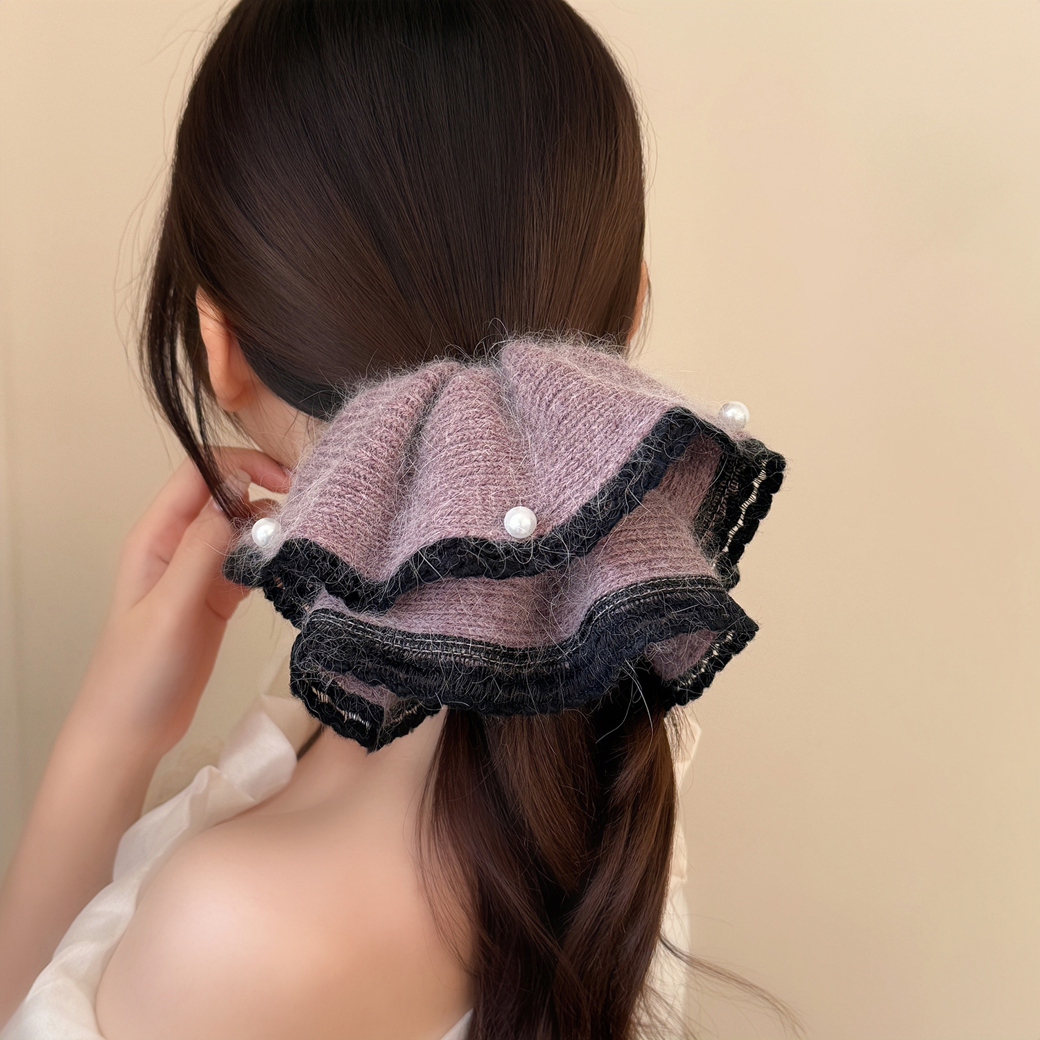 氛围感毛线针织裙摆发夹