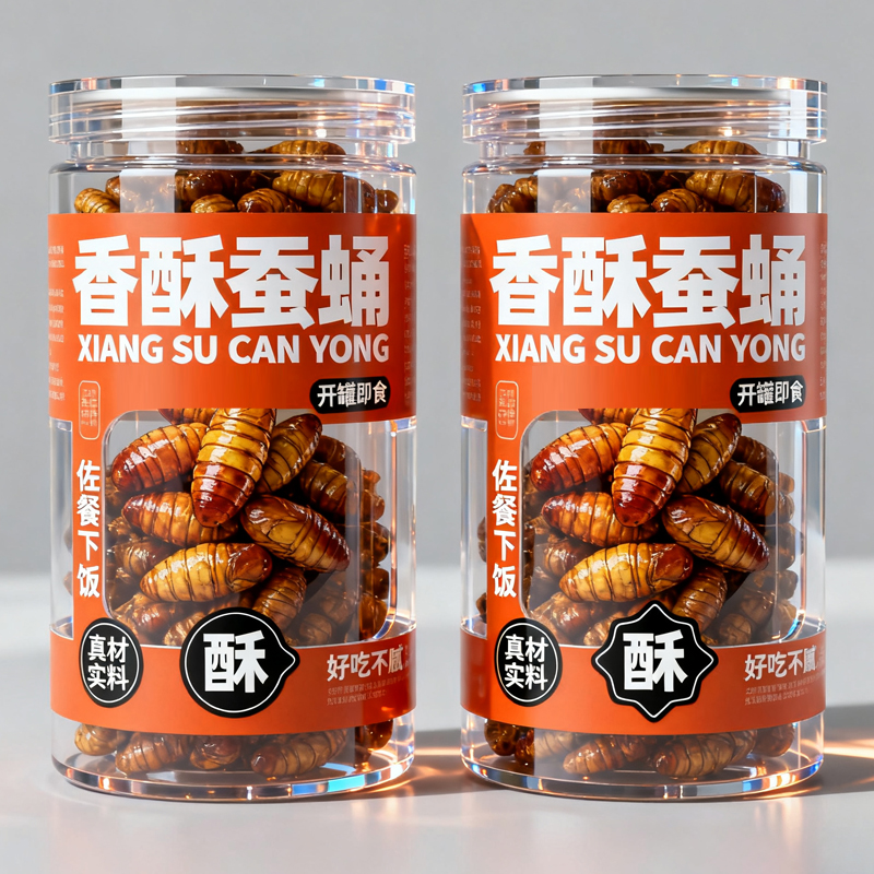 东北特产香酥蚕蛹罐装即食酥脆高蛋白肉类熟食下酒菜油炸熟食零食