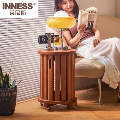 英尼斯实木凳子可叠放家用叠叠乐圆凳备用餐桌凳边几堆叠凳折叠凳