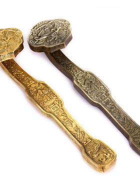 黄铜如意摆件铜如意把件龙凤如意摆件 铜九龙如意摆件 铜大象如意