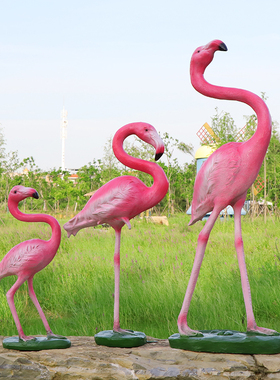 仿真火烈鸟雕塑摆件商场橱窗装饰婚庆拍摄道具园林景观售楼处装饰