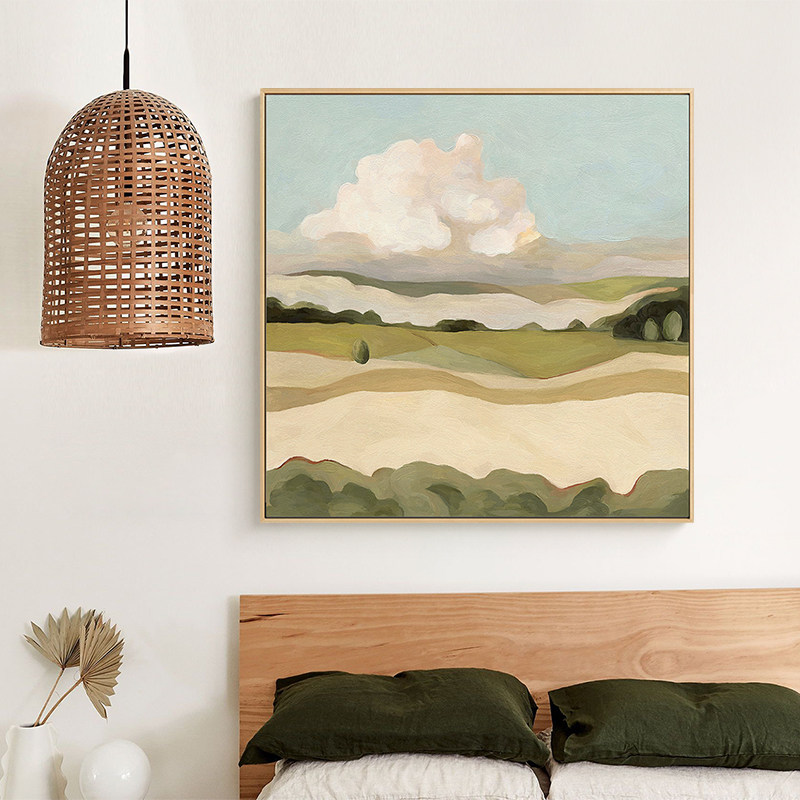 Meiisn 现代抽象风景装饰画客厅沙发背景墙壁画主卧床头方形挂画