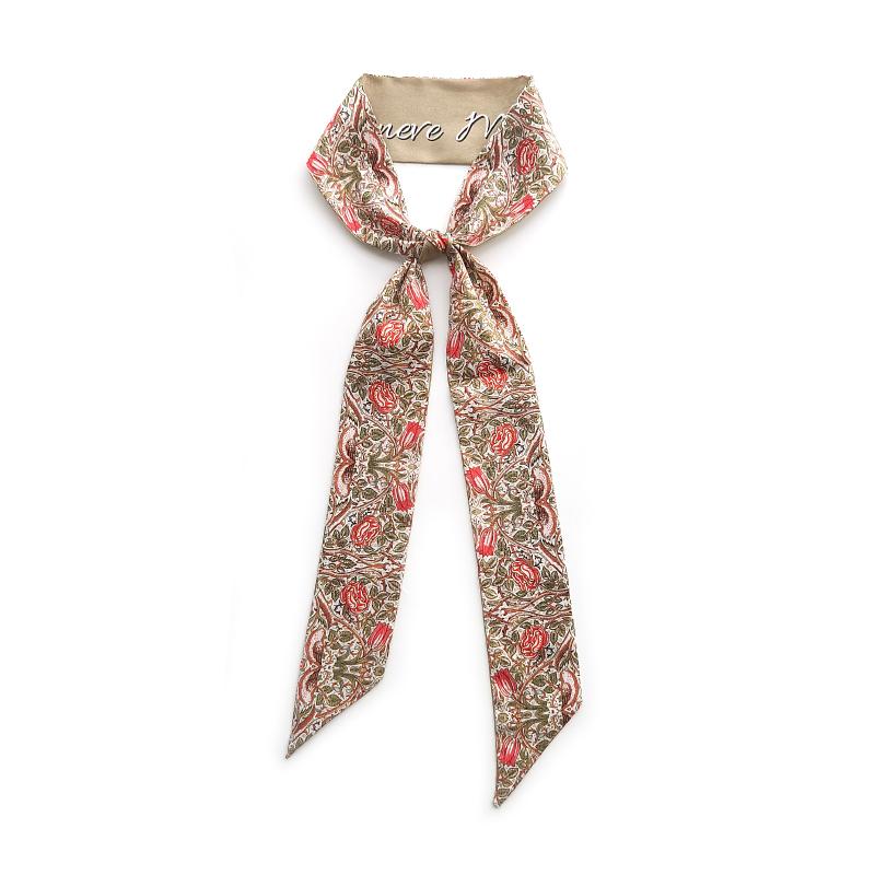 原创莫里斯油画文艺细长窄绑包包手柄丝巾飘带领巾腰带发带耳机女