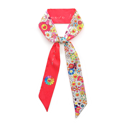 原创法式碎花丝巾女春秋小长条