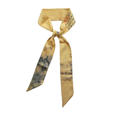 宋徽宗溪山秋色图绑包包丝巾