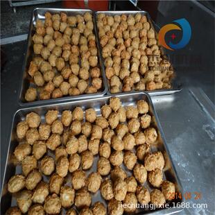 干炸小丸子油炸机不粘网带带提升油炸机肉圆成型油炸整套生产线
