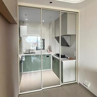 定制厨房三联动推拉门阳台玻璃隔断完美系统极窄边框房书客厅移门