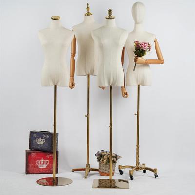 模特道具女半身人台韩版带头服装店橱窗展示架全身高档金色模特架