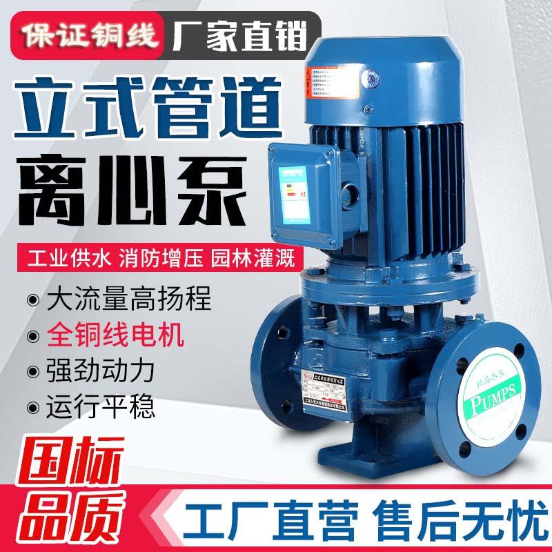 IRG立式管道泵380v工业锅炉热水循环泵暖气管道离心泵消防增压泵