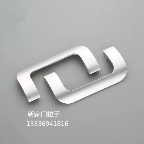 铝合金新款立帆有框玻璃门拉手大门把手孔距210移门实心黑色简约