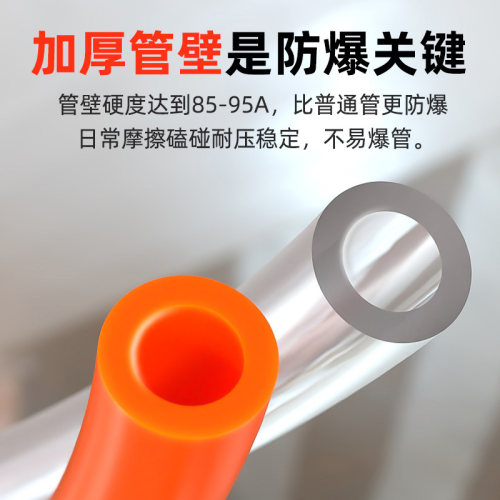 PU8*5气管软管空压机气动压缩机高压管12mm透明管子防冻打气泵10