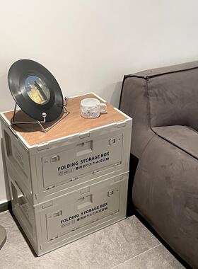 床头柜收纳箱家庭户外侧开折叠汽车后备箱野营风格汽车收纳组织者