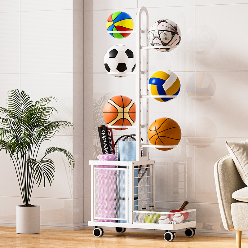 球类收纳架家用多功能足球羽毛球拍瑜伽垫收纳置物架篮球收纳神器,收纳整理,运动器材收纳用具,淘宝优惠券,粉丝福利购,淘宝优惠卷