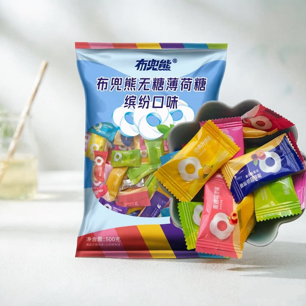 带圈薄荷糖500g强劲清凉不齁甜火锅KTV约会办公室前台接待