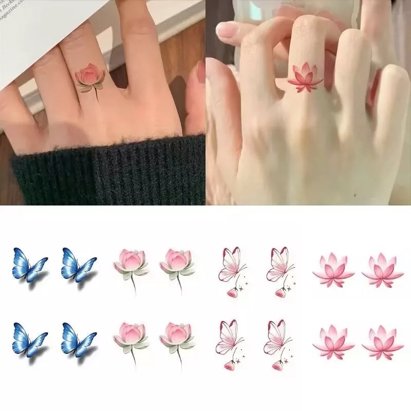 防水持久彩色仿真花朵纹身贴
