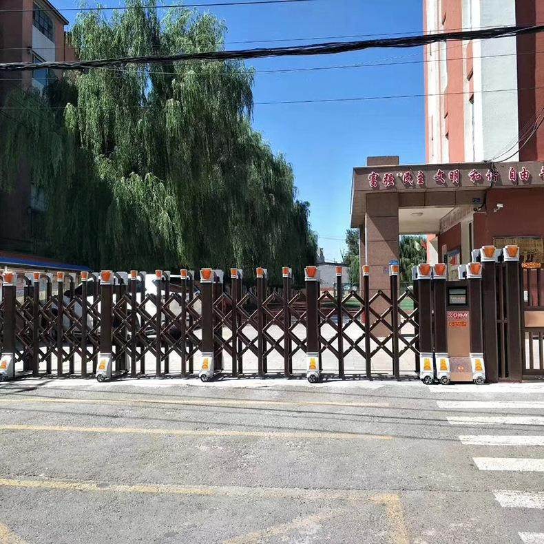不锈钢电动遥控大门小区学校智能电动门公寓别墅铝合金伸缩门