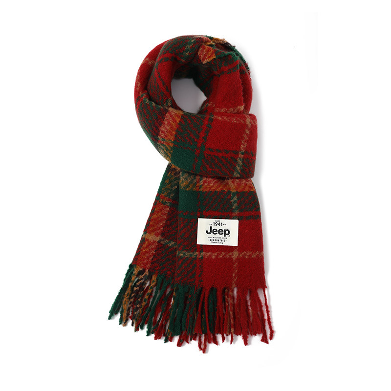 JEEP吉普学院风圣诞氛围感柔软格子绒线围巾秋冬季仿羊绒保暖围脖,服饰配件/皮带/帽子/围巾,围巾/丝巾/披肩,淘宝优惠券,粉丝福利购,淘宝优惠卷