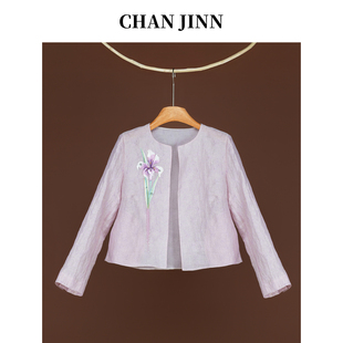 国风上衣 CHAN JINN 全锦原创设计手工绣花短外套女新款 2025春季