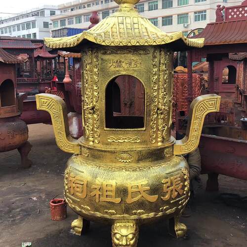 寺庙烧纸炉铸铁烧元宝炉祠堂焚烧炉金银炉铸铁圆形化宝炉香炉室外