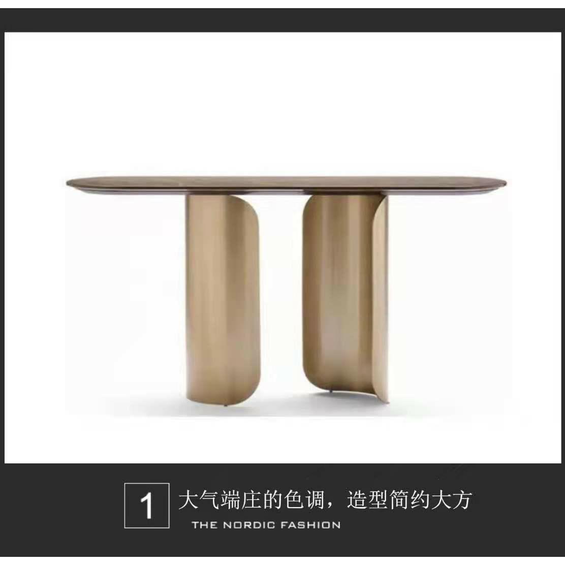 新中式玄关台极简入户玄关桌现代简约意式靠墙边柜轻奢岩板端景台